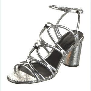 Rebecca Minkoff Apolline Heels Silver Metallica Strappy Sandals 7.5